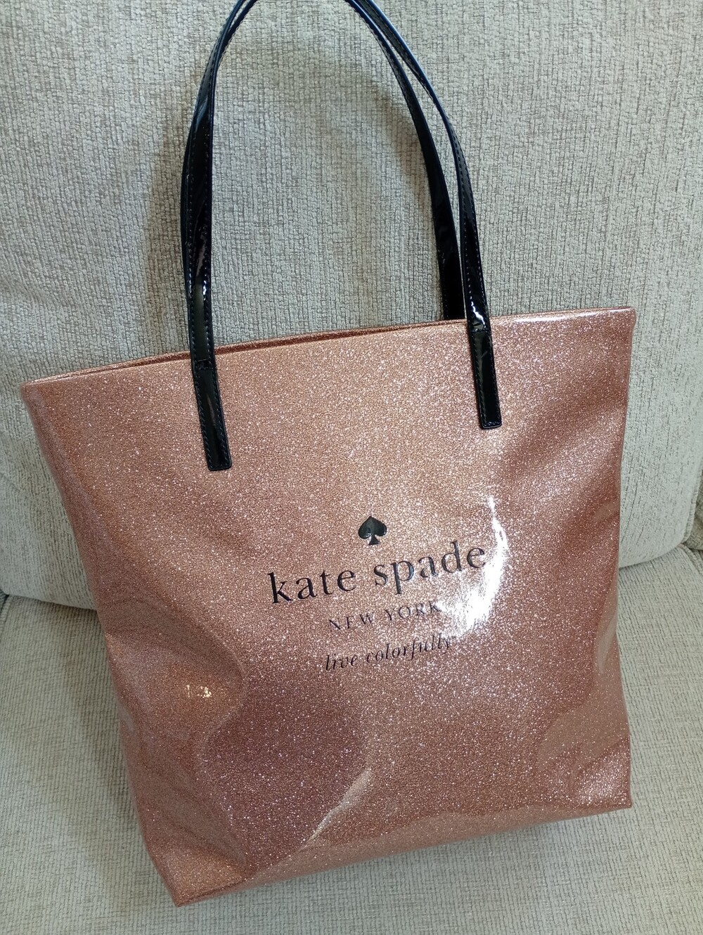kate spade | New York Rose Gold Glitter Large Tote Bag